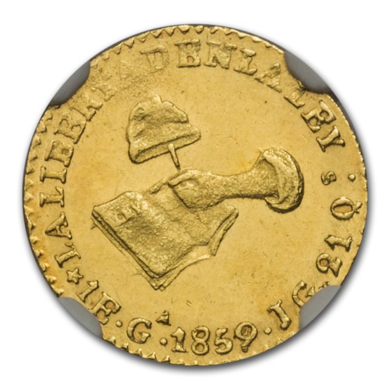 1859/7-GA JG Mexican Republic Gold AV Escudo MS-64 NGC 1859/7-GA JG Mexican Republic Gold AV Escudo MS-64 NGC